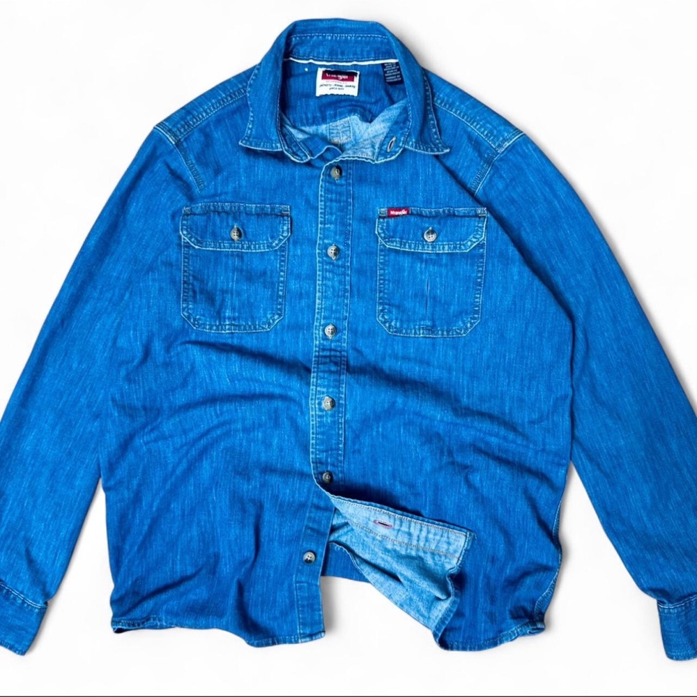 Wranglers Blue Denim Button-Up Shirt